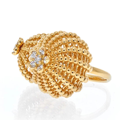 Carthttier 18K Yellow Gold Cactus Bypass Ring
