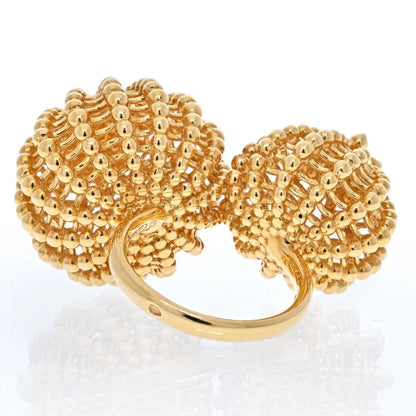 Carthttier 18K Yellow Gold Cactus Bypass Ring