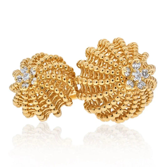 Carthttier 18K Yellow Gold Cactus Bypass Ring