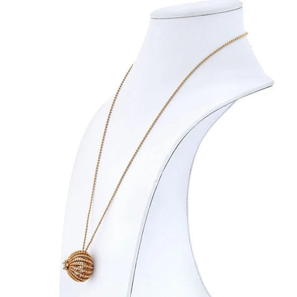 Carthttier 18K Yellow Gold Cactus 6 Diamond Pendant Necklace