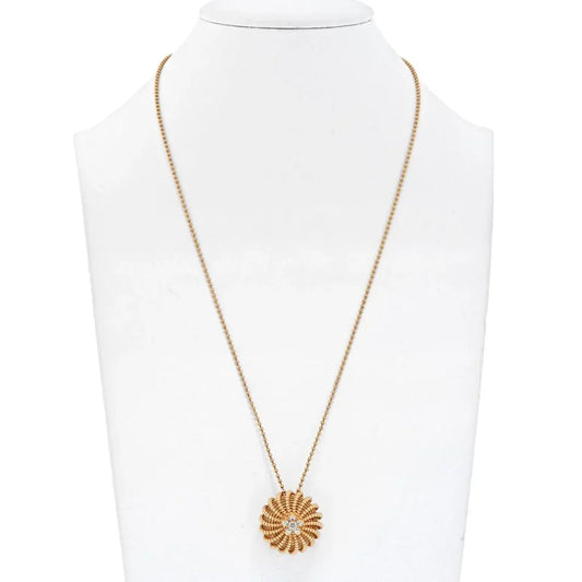 Carthttier 18K Yellow Gold Cactus 6 Diamond Pendant Necklace