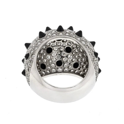 Carthttier 18K White Gold Clash Unlimited Black Onyx Spiked Diamond Ring