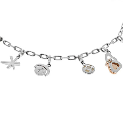 Carthttier 18K Two Tone Santos 12 Charm Necklace