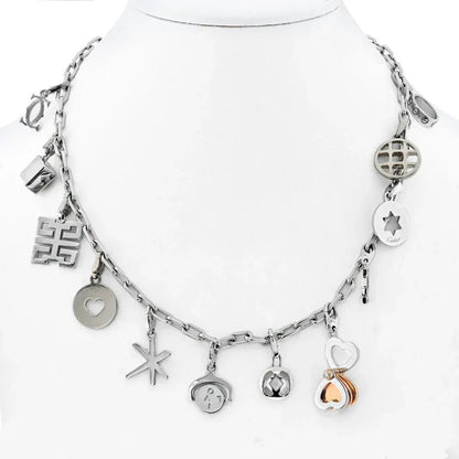 Carthttier 18K Two Tone Santos 12 Charm Necklace