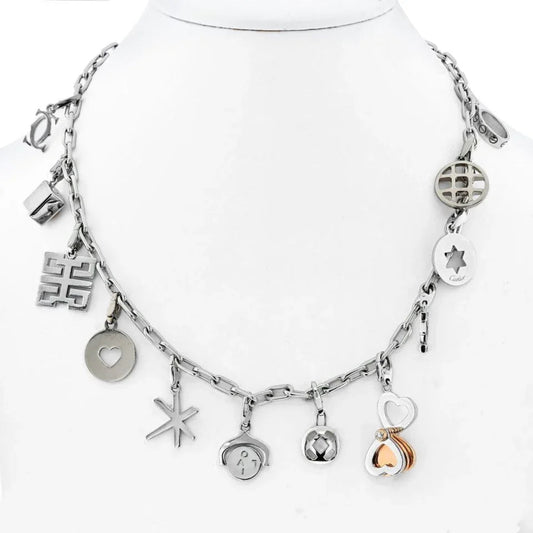 Carthttier 18K Two Tone Santos 12 Charm Necklace