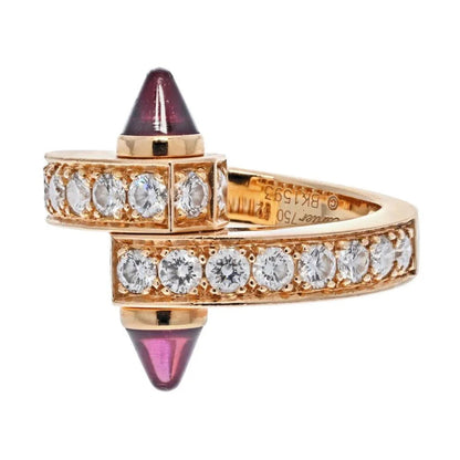 Carthttier 18K Rose Gold  Diamond And Garnet Menotte Ring