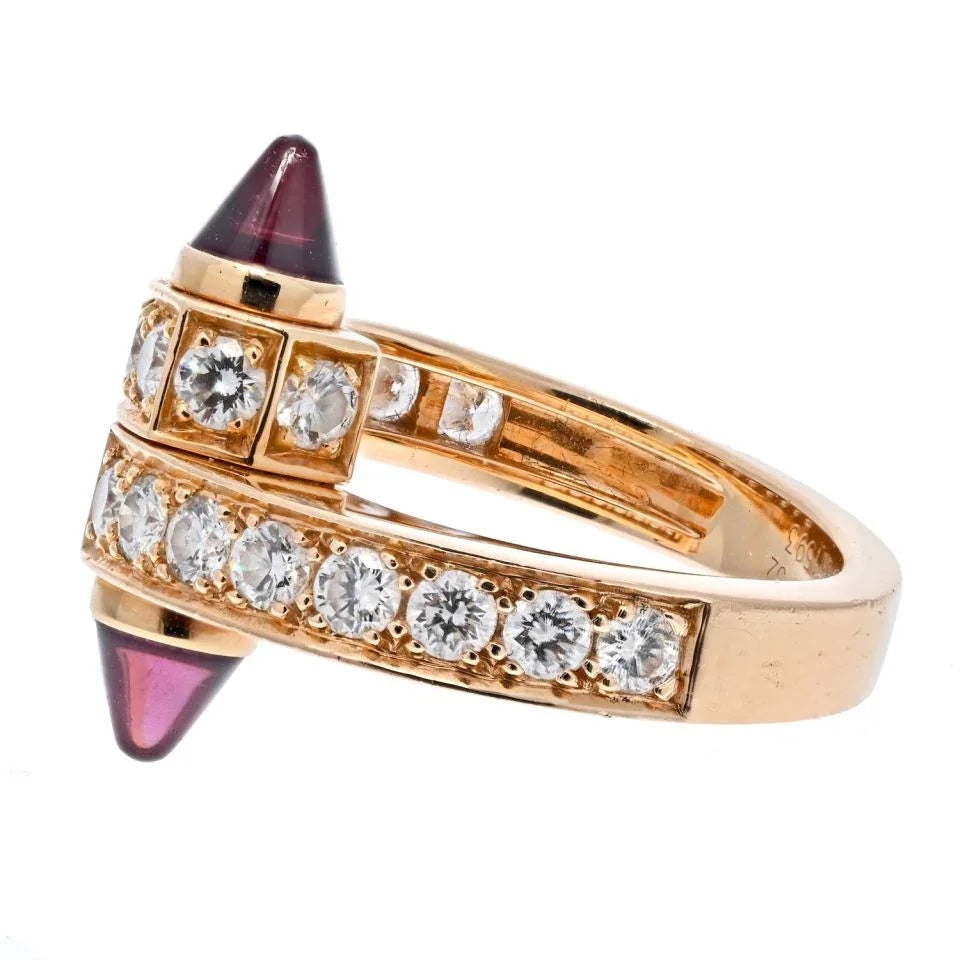 Carthttier 18K Rose Gold  Diamond And Garnet Menotte Ring