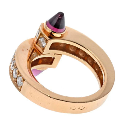 Carthttier 18K Rose Gold  Diamond And Garnet Menotte Ring