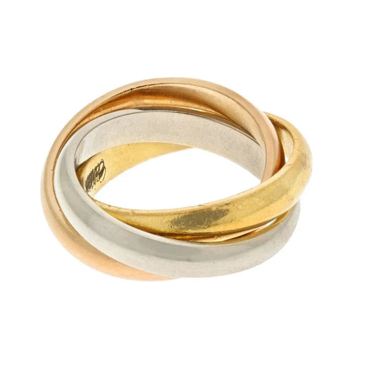 Carthttier 18K Tri Color Trinity De Carthttier Vintage Ring