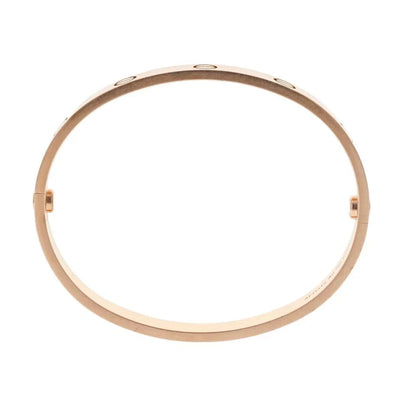 Carthttier 18K Rose Gold Love Bangle Size 17 Bracelet