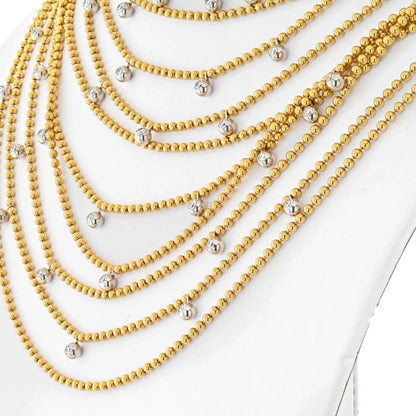 Carthttier 18K Yellow Gold 34 Strand Draperie Diamond Necklace