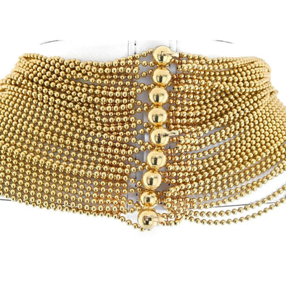 Carthttier 18K Yellow Gold 34 Strand Draperie Diamond Necklace