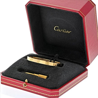 Carthttier Love 18K Yellow Gold Love Size 18 With Box And Screwdriver Bangle Bracelet