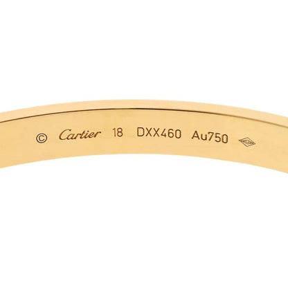 Carthttier Love 18K Yellow Gold Love Size 18 With Box And Screwdriver Bangle Bracelet