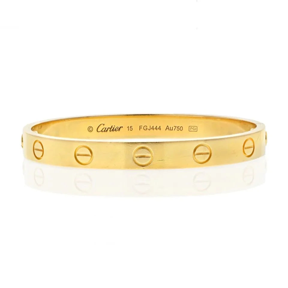 Carthttier 18K Yellow Gold Love Size 15 Bracelet