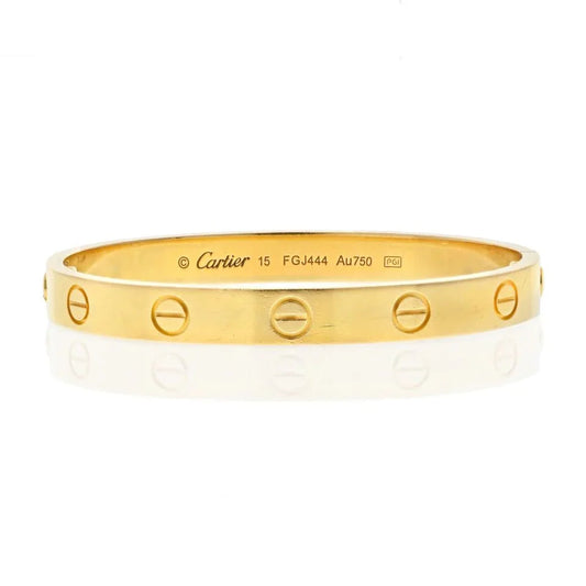 Carthttier 18K Yellow Gold Love Size 15 Bracelet