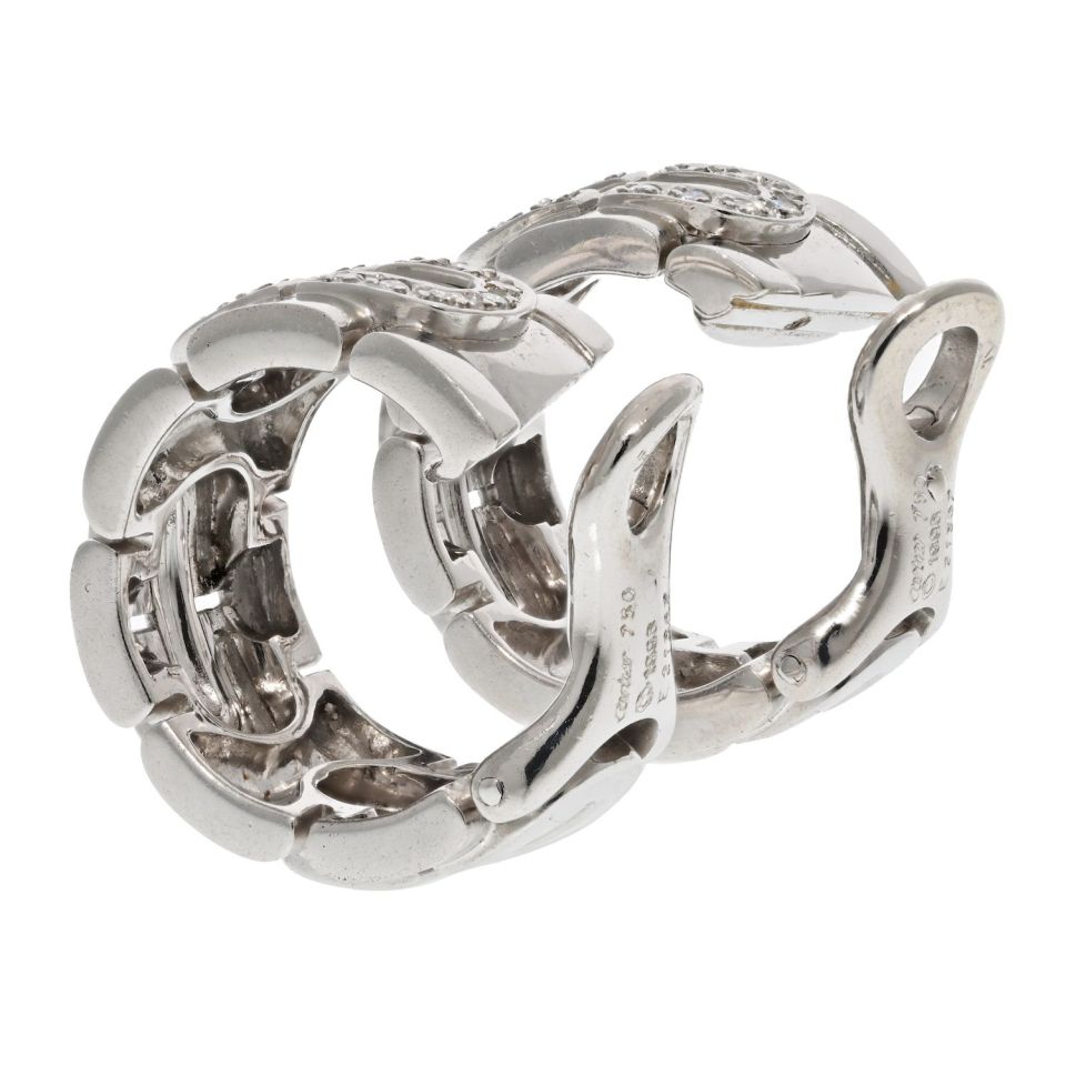 Carthttier 18K White Gold Diamond Hoop Earrings