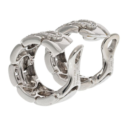 Carthttier 18K White Gold Diamond Hoop Earrings