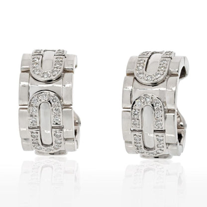 Carthttier 18K White Gold Diamond Hoop Earrings