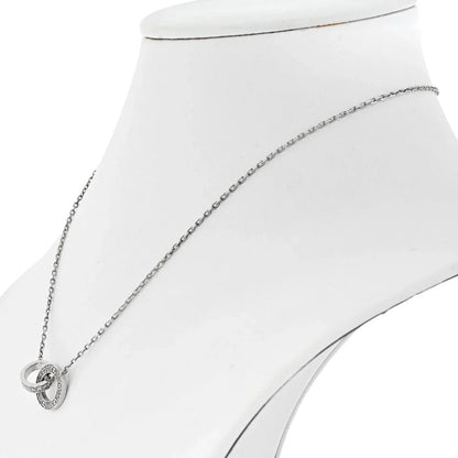 Carthttier Love 18K White Gold Love Diamond Pave Pendant Necklace