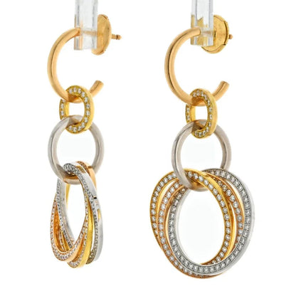Carthttier 18K Tri Color Trinity Dangling Earrings
