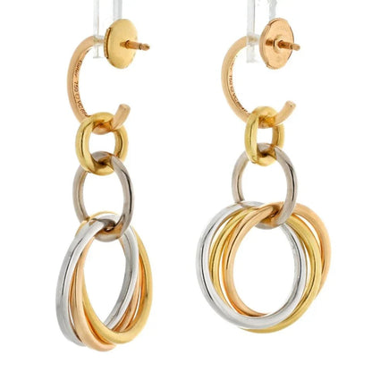 Carthttier 18K Tri Color Trinity Dangling Earrings