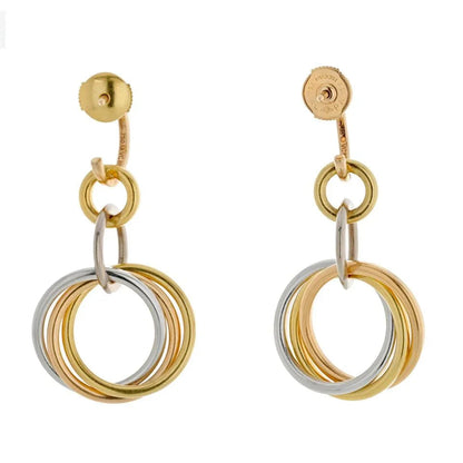 Carthttier 18K Tri Color Trinity Dangling Earrings