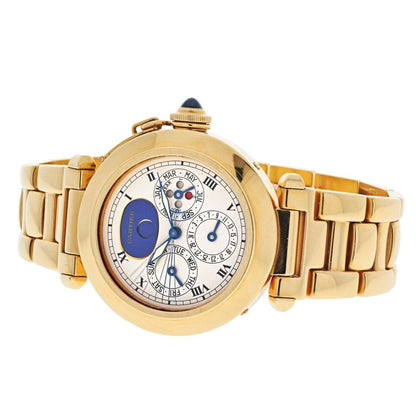 Carthttier Pasha 18K Yellow Gold Pasha 38mm Perpetual Calendar 38mm Automatic Watch