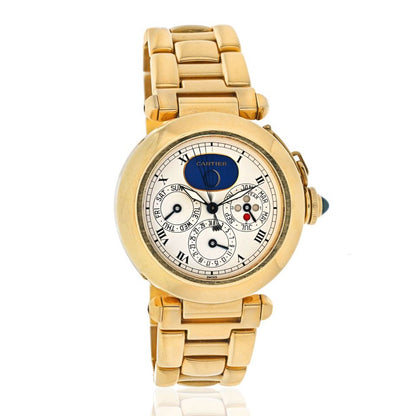 Carthttier Pasha 18K Yellow Gold Pasha 38mm Perpetual Calendar 38mm Automatic Watch