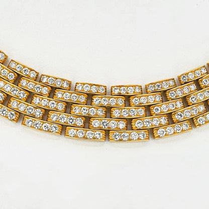 Carthttier 18K Yellow Gold Panthere Maillon Diamond Collar Necklace