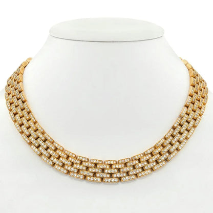 Carthttier 18K Yellow Gold Panthere Maillon Diamond Collar Necklace