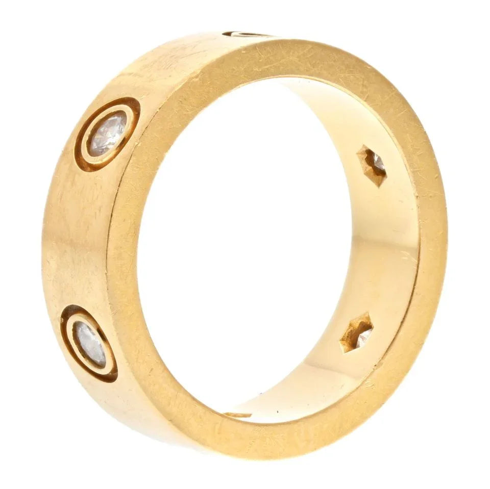 Carthttier Love 18K Yellow Gold 6 Diamond Love Ring