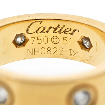 Carthttier Love 18K Yellow Gold 6 Diamond Love Ring