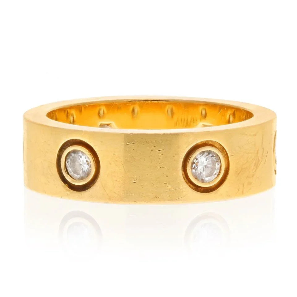 Carthttier Love 18K Yellow Gold 6 Diamond Love Ring