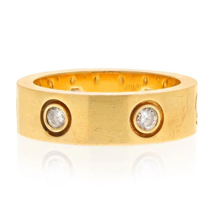 Carthttier Love 18K Yellow Gold 6 Diamond Love Ring