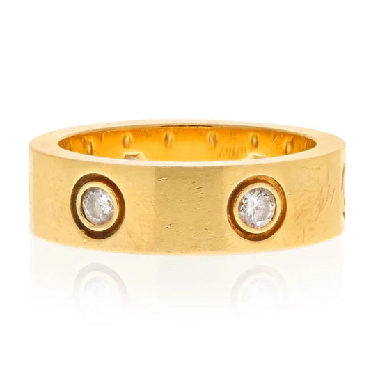 Carthttier Love 18K Yellow Gold 6 Diamond Love Ring