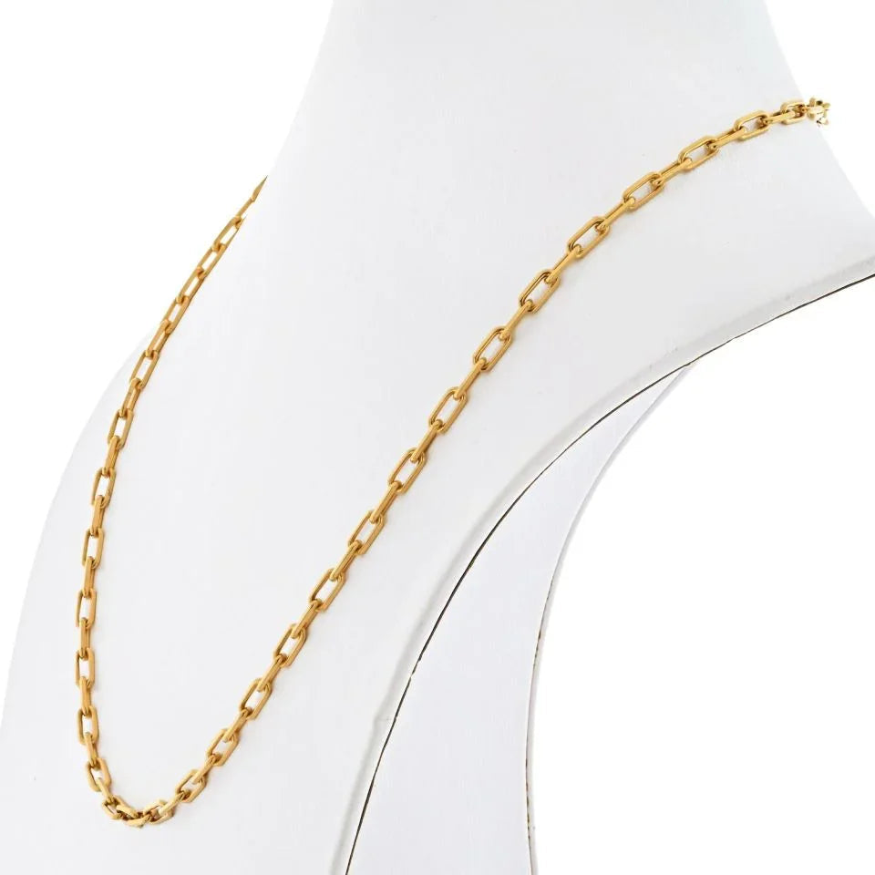 Carthttier 18K Yellow Gold Santos Link With Carthttier Certificate Necklace