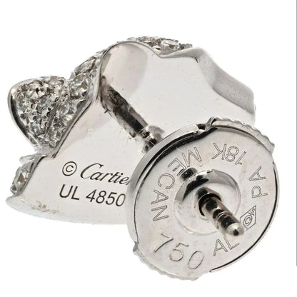 Carthttier 18K White Gold Diamond Panthere Heads Stud Earrings