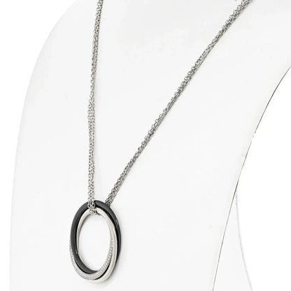 Carthttier 18K White Gold Trinity Ceramic Diamond Necklace