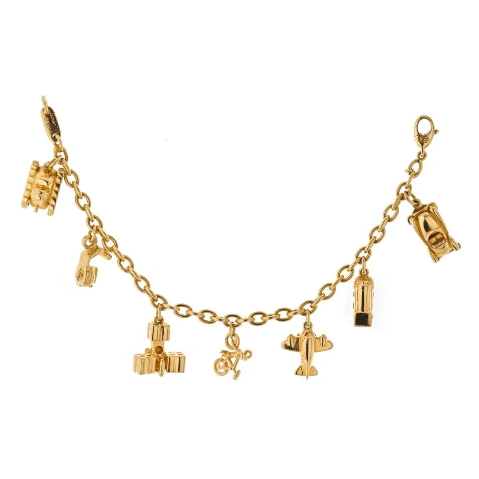 Carthttier 18K Yellow Gold 7 Charms Bracelet