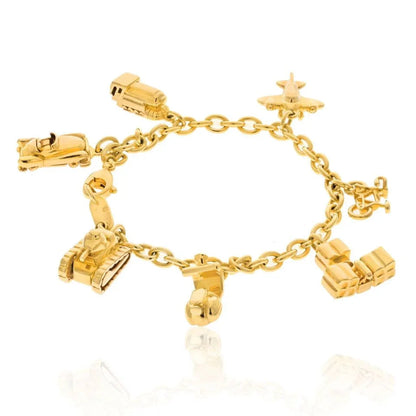 Carthttier 18K Yellow Gold 7 Charms Bracelet