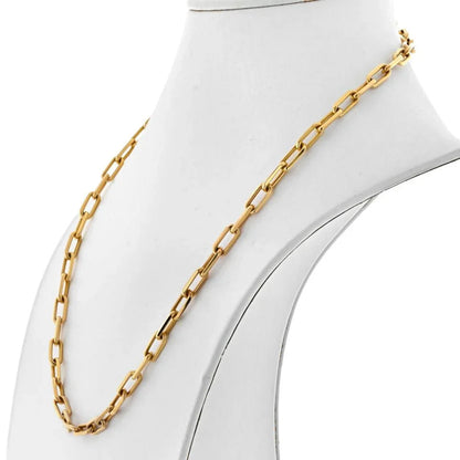 Carthttier 18K Yellow Gold Santos Link 21 Inch Chain Necklace