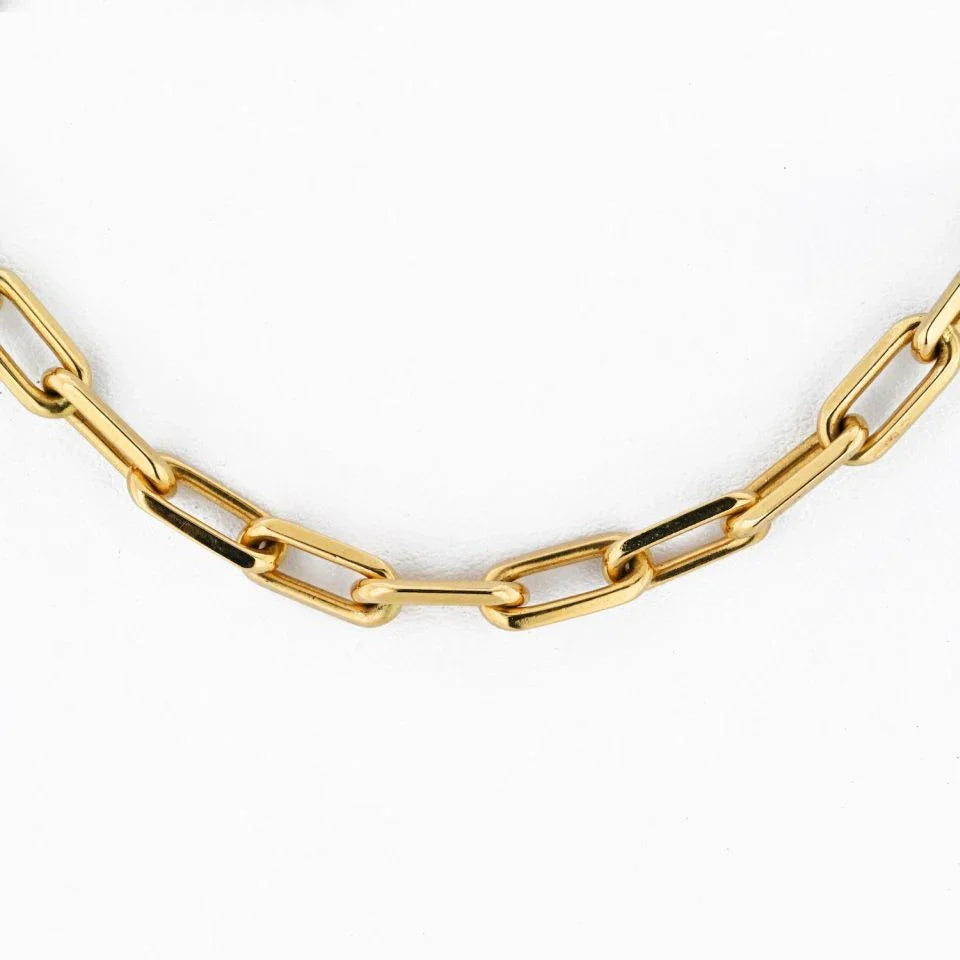 Carthttier 18K Yellow Gold Santos Link 21 Inch Chain Necklace