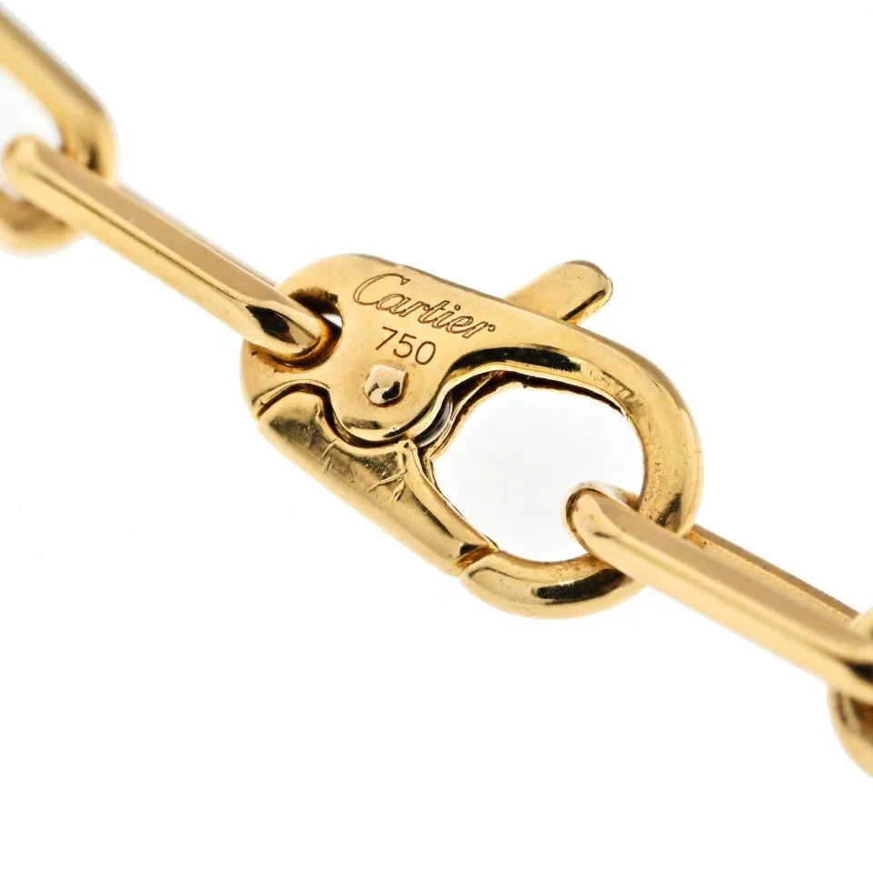 Carthttier 18K Yellow Gold Santos Link 21 Inch Chain Necklace