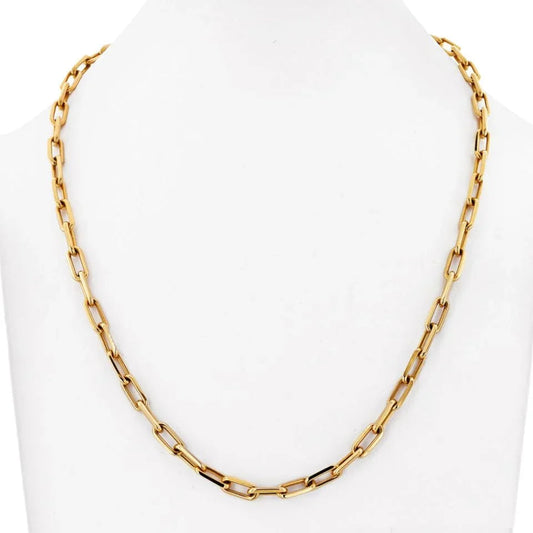 Carthttier 18K Yellow Gold Santos Link 21 Inch Chain Necklace