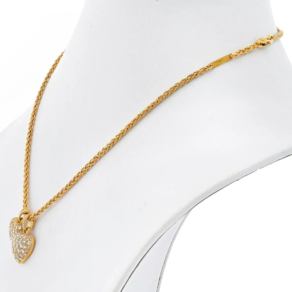 Carthttier 18K Yellow Gold Two Diamond Heart Charms On A Chain Necklace