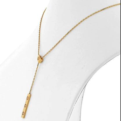 Carthttier 18K Yellow Gold Love Lariat Necklace