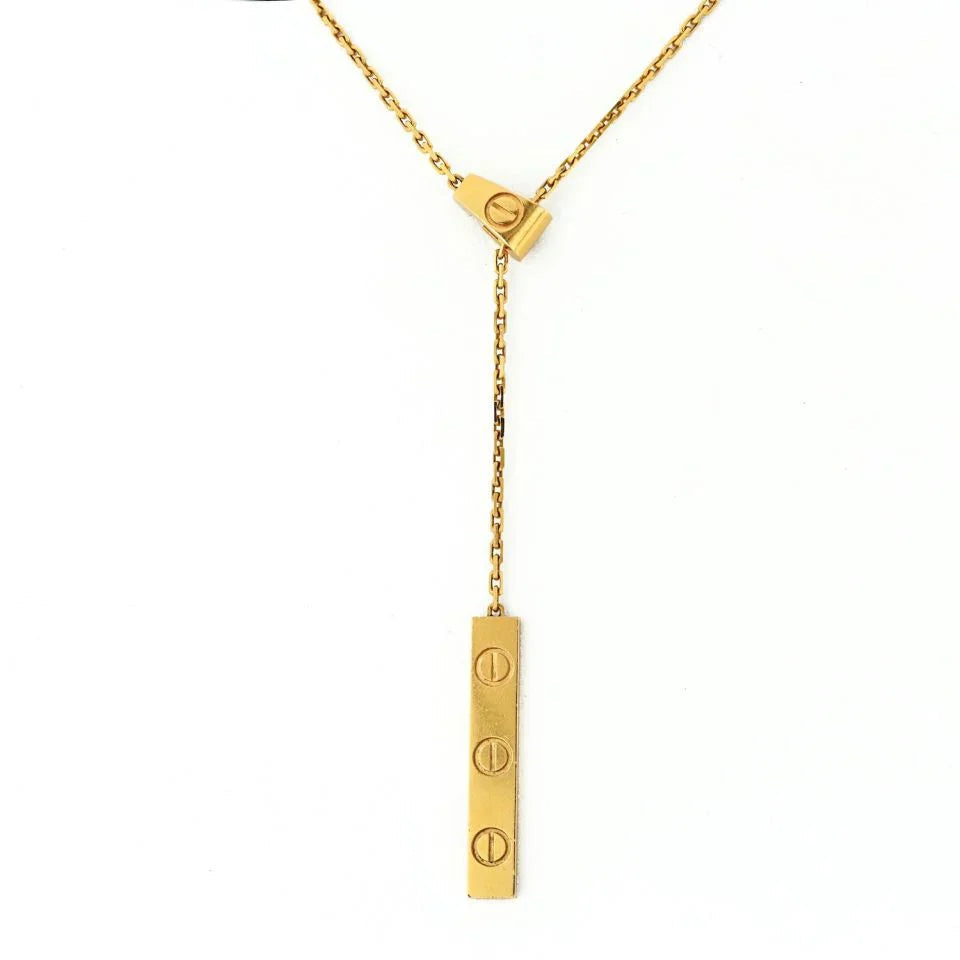 Carthttier 18K Yellow Gold Love Lariat Necklace