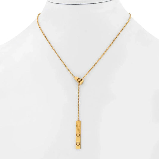 Carthttier 18K Yellow Gold Love Lariat Necklace