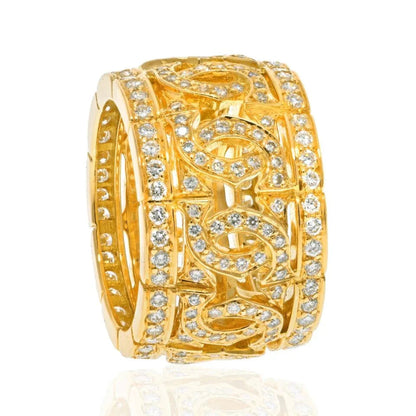 Carthttier 18K Yellow Gold Double C Diamond Ring